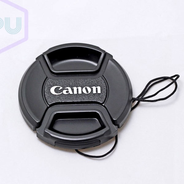 Nắp đậy ống kính chụp hình có dây đeo chống thất lạc cho Canon 49mm/52mm/55mm/58mm