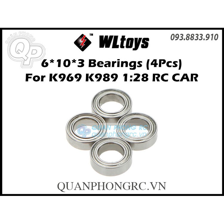 Bộ vòng bi xe RC của WLtoys K969 K989 Bộ 6 * 10 * 3 (4 chiếc / bộ)