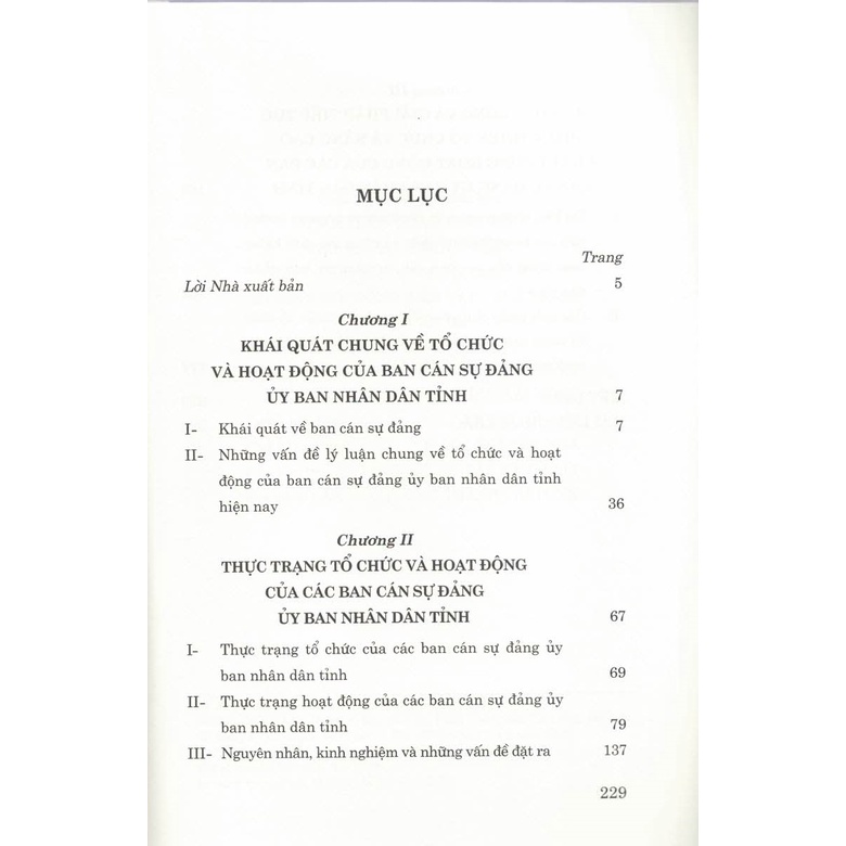 Sách - Tổ Chức Và Hoạt Động Của Các Ban Cán Sự Đảng Ủy Ban Nhân Dân Tỉnh Hiện Nay