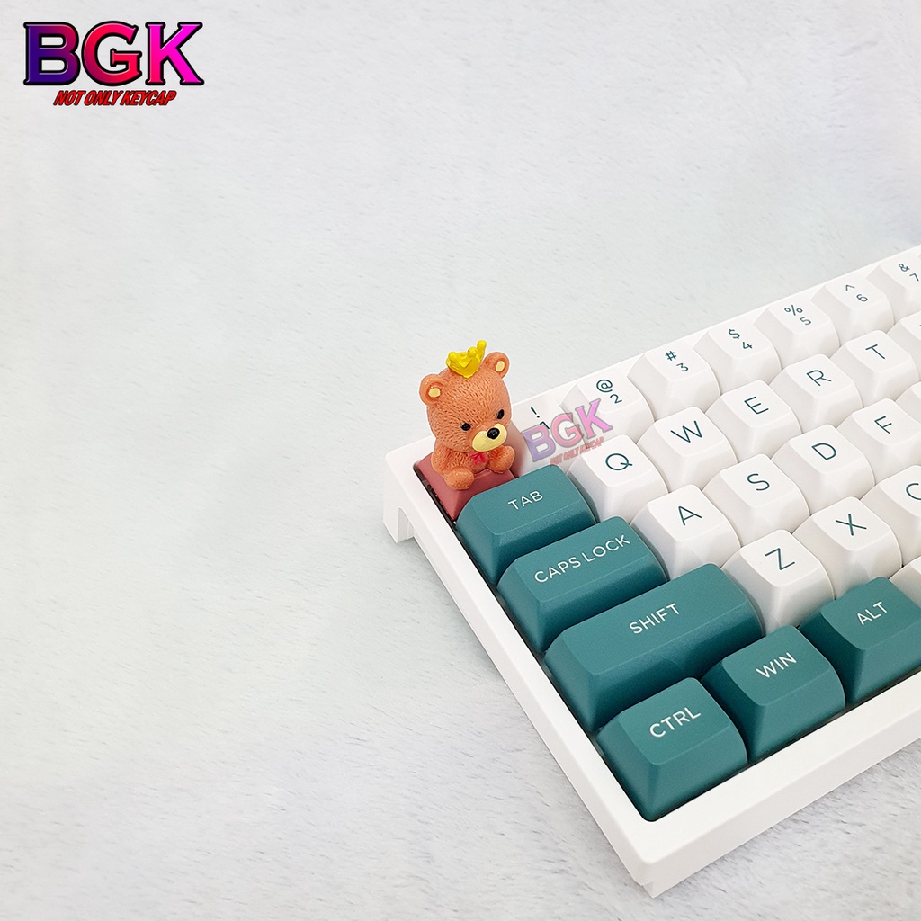 Keycap Artisan Vua Gấu đội vương miện Cute siêu xinh keycap lẻ keycap cute keycap bàn phím cơ