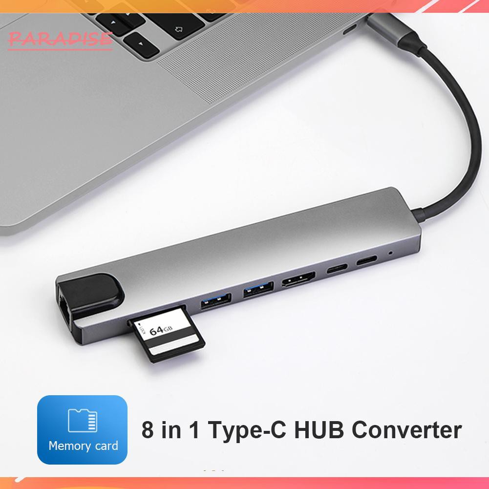 Bộ Chuyển Đổi Type-C 8 Trong 1 4k Hdmi-Compatible 2 Usb3.0 Usb C Pd Sd / Tf Rj45 | BigBuy360 - bigbuy360.vn