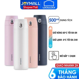 Bình giữ nhiệt Lock&Lock 500ml Featherlight One Touch Tumbler LHC3257 - Hàng chính hãng, mở nắp một chạm - JoyMall