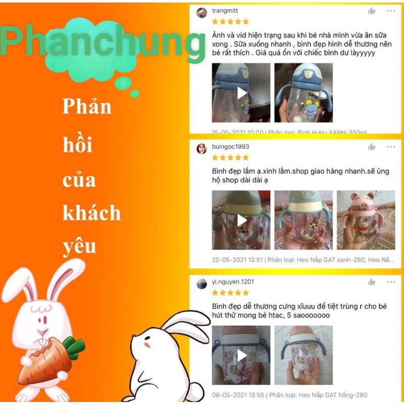 Bình Tập Hút Nhật chia vạch Cho Bé 280ml -PC33