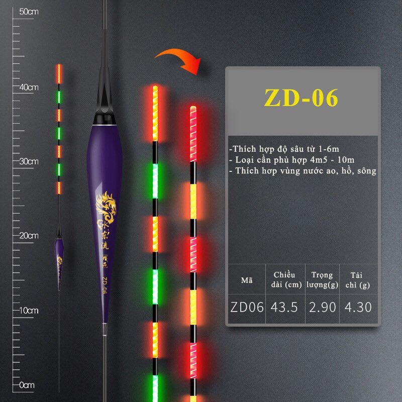 Phao điện câu đài ngày đêm cảm ứng đổi màu