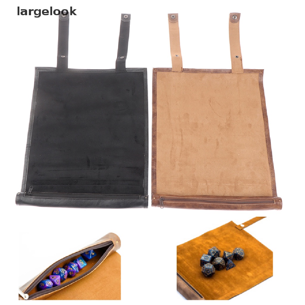 Thảm cuộn nút bấm và giá đỡ xúc xắc có khe đựng dây khóa kéo DND Polyhedral