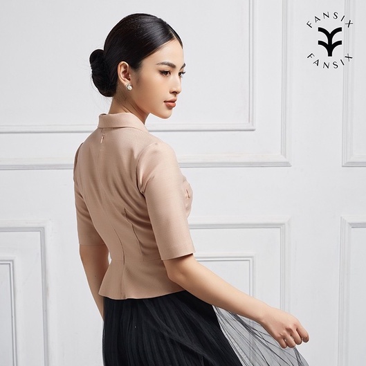 Áo sơ mi nữ cổ Vest FANSIX - AV01 vải sợi tre óng mịn, sang trọng | BigBuy360 - bigbuy360.vn