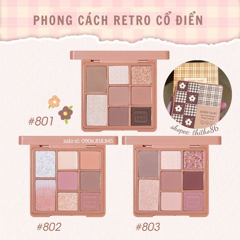 Bảng Phấn Mắt 8 Ô GOGO TALES Retro Mist GT348 - GOGOTALES