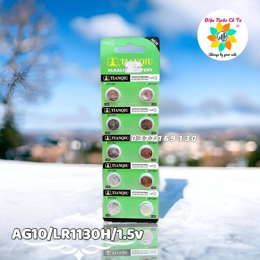 1 vĩ 10 viên pin cúc áo các loại AG13 LR44H/AG1 LR621H/ AG3 LR41H/ AG10 LR1130H