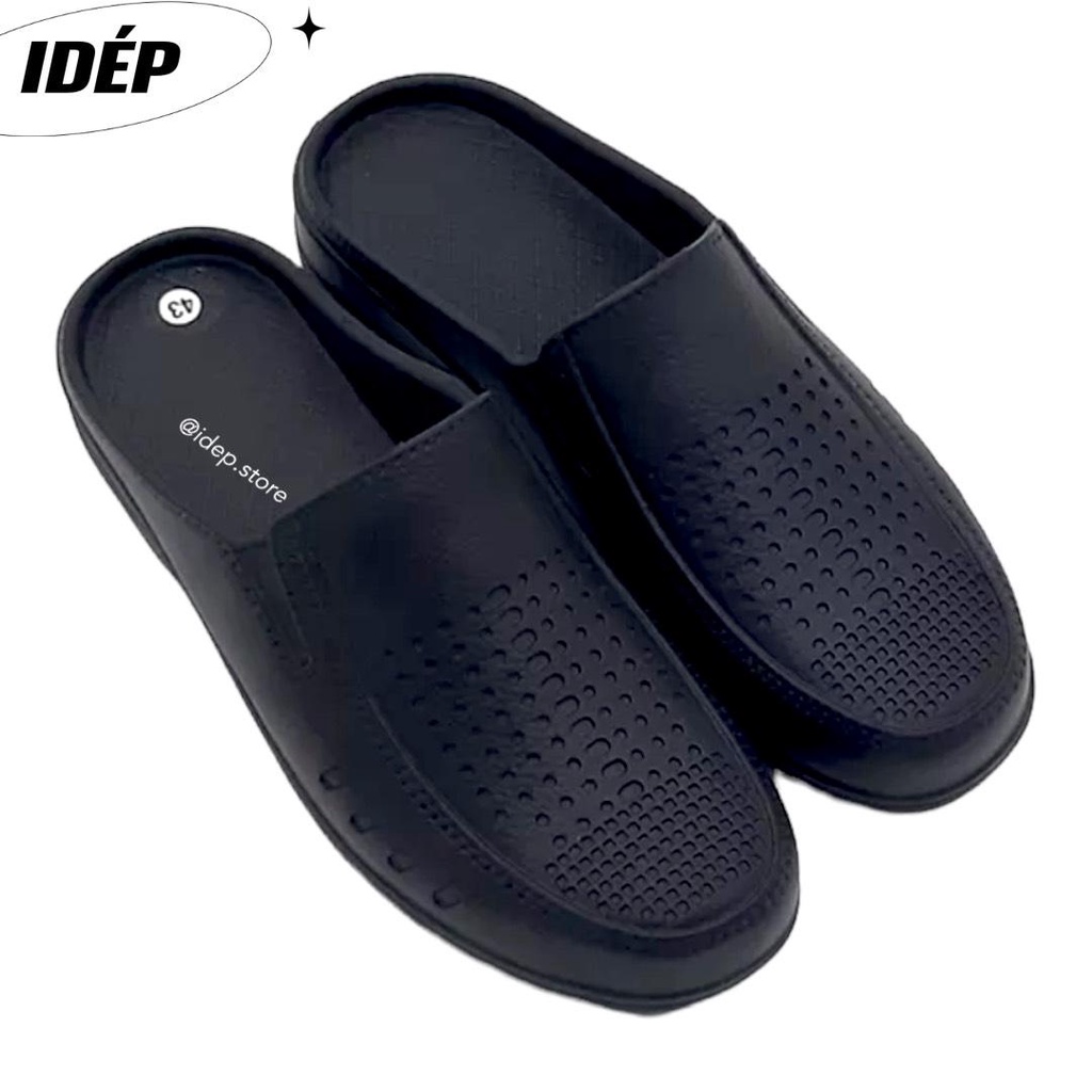 Dép sục lười bít mũi nam lỗ tổ ong cao 3cm chất EVA đúc nguyên khối siêu nhẹ đi mưa iDÉP- SL052