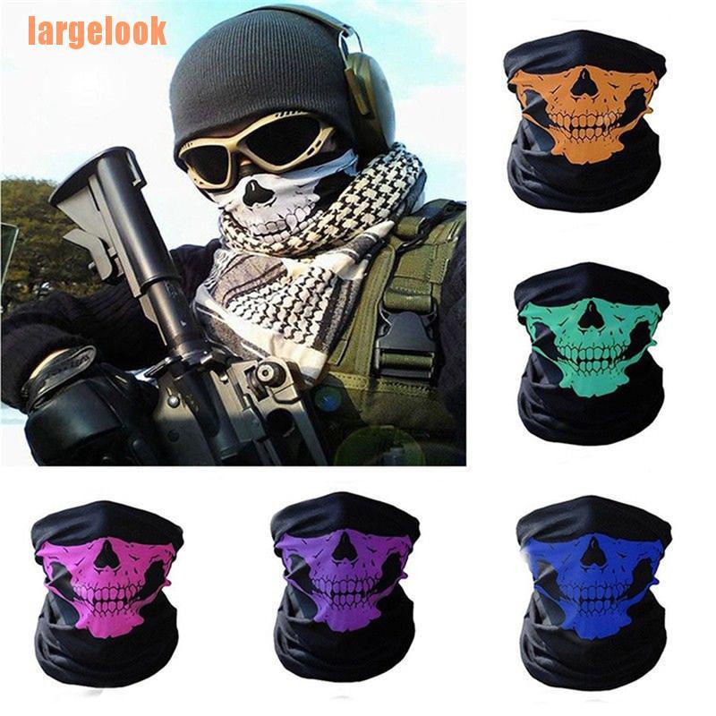 Khăn Ống Tích Hợp Khẩu Trang In Hình Đầu Lâu Cho Trượt Tuyết moto