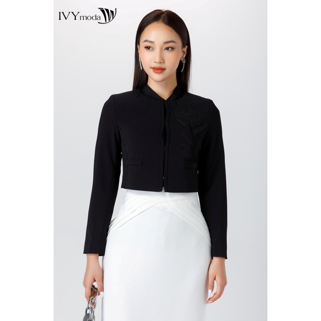 [NHẬP WABRTL5 GIẢM 10% TỐI ĐA 50K ĐH 250K ]Áo vest nữ croptop hoa nổi IVY moda MS 67M7034