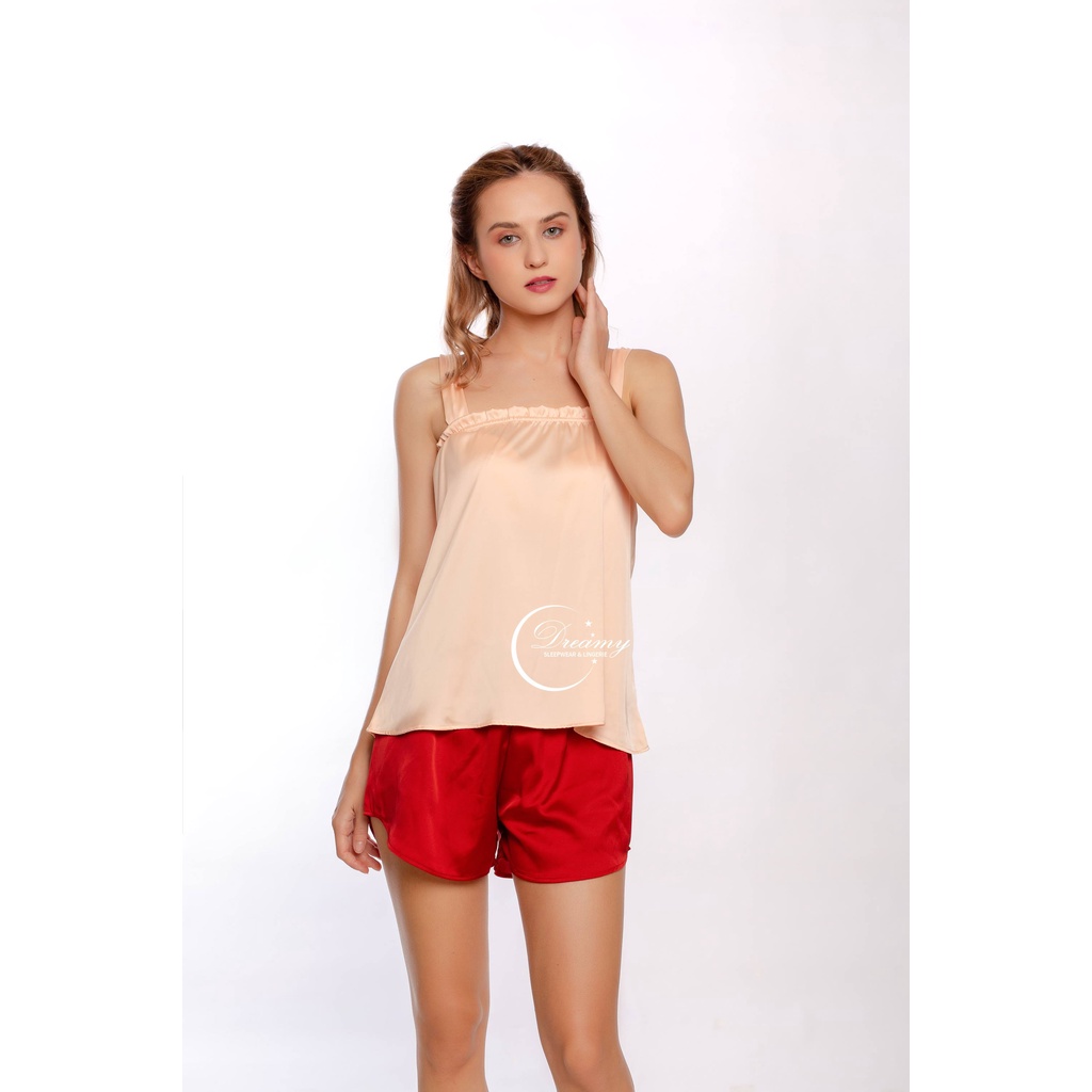 Đồ ngủ nữ ,đồ bộ mặc nhà ,đồ bộ nữ quần short, áo 2 dây Baby doll dáng suông xinh xắn Dreamy DN24