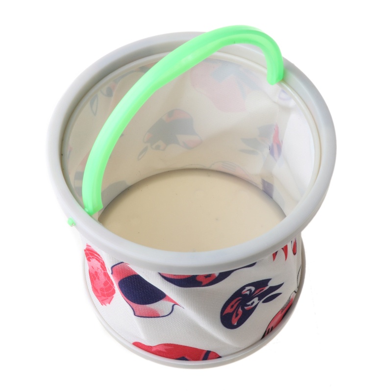 Xô vải canvas hình tròn 14cm có thể gấp gọn tiện dụng khi đi cắm trại