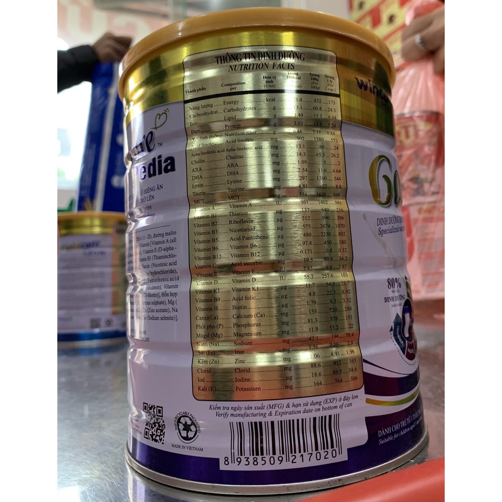 Sữa Gold Care Pedia Dành cho trẻ Biếng Ăn  trên 1 tuổi Hộp 900g