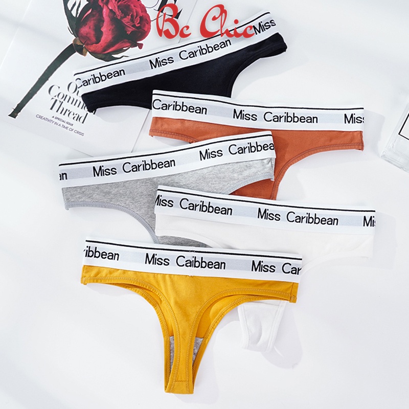 Quần Lọt Khe Nữ, Quần Lót Lọt Khe Sexy Cotton phối viền chun Miss Caribbean cá tính gợi cảm mã Q414 BC_CHIC LINGERIE
