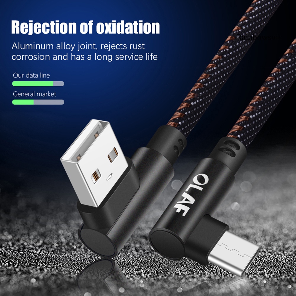 Dây cáp sạc nhanh micro usb type c góc 90 độ thích hợp cho iphone android