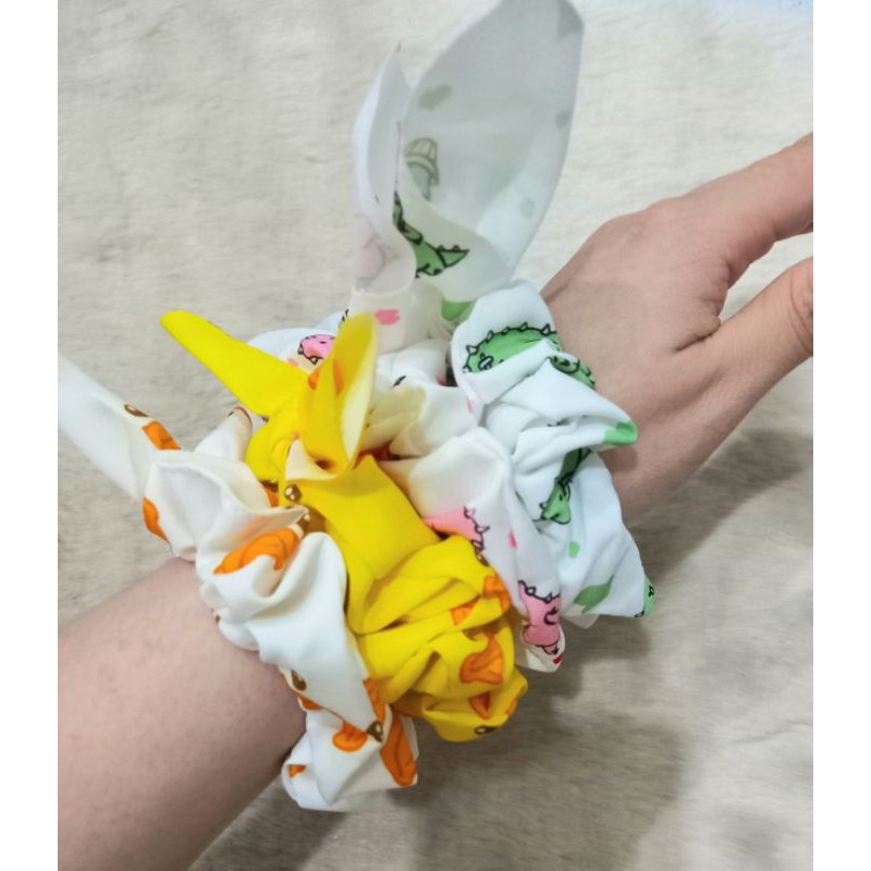Cột Tóc Srunchies Có Nơ Hình Vịt Con,Khủng Long Cute.