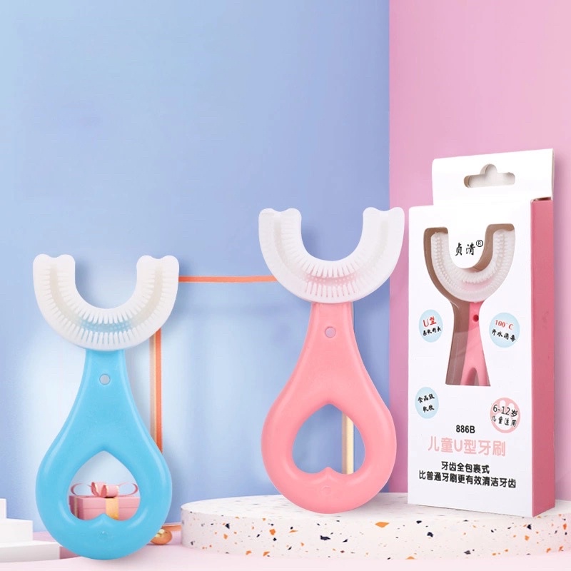 Bàn Chải Đánh Răng Chữ U Silicon Cho Bé Siêu Mềm