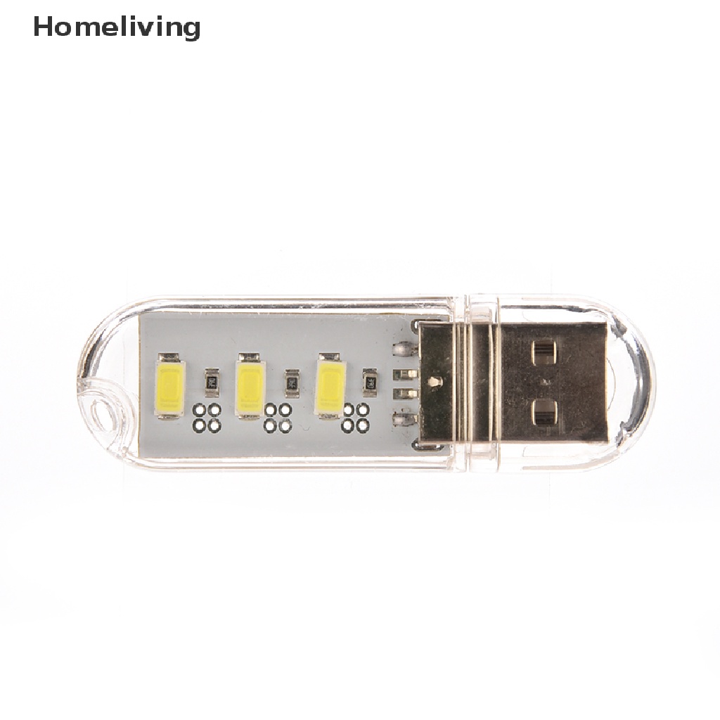 Móc Khóa Đèn LED 3 Bóng Hình Ổ Đĩa Chữ U Ánh Sáng Trắng Sạc Cổng USB Mang Đi Tiện Dụng Ốp