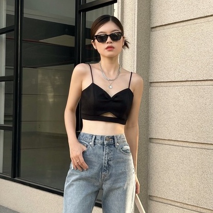 [Mã BMBAULT100 giảm đến 100K đơn 499K] Áo Croptop Jessi 2 dây 2ND DATE TOP050B