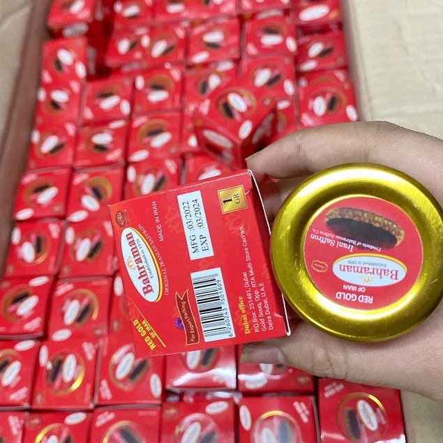 Nhuỵ hoa nghệ tây Saffron Brahaman super negin Iran hộp thuỷ tinh 1Gram (Chuẩn DUBAI)