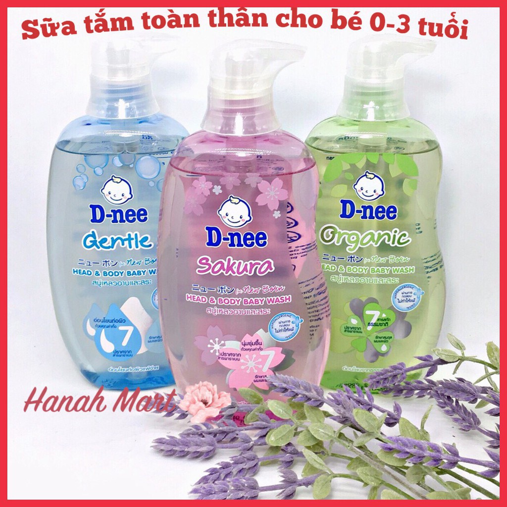 Sữa Tắm Gội Toàn Thân Dnee Baby Thái Lan 380ml Cho Bé Dưới 3 Tuổi