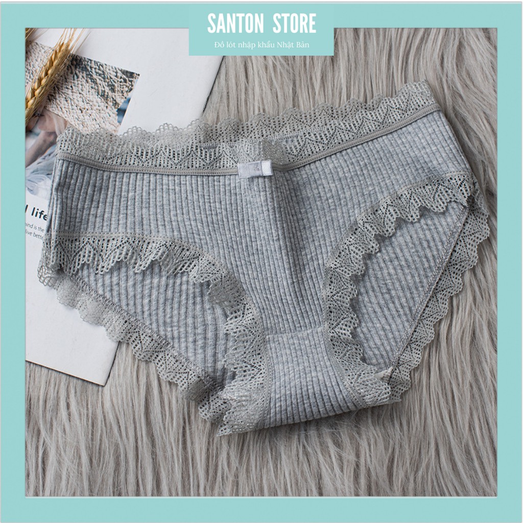 Quần lót nữ cotton kháng khuẩn,đồ lót nữ sexy hoạ tiết viền ren điệu đà ST1 | BigBuy360 - bigbuy360.vn