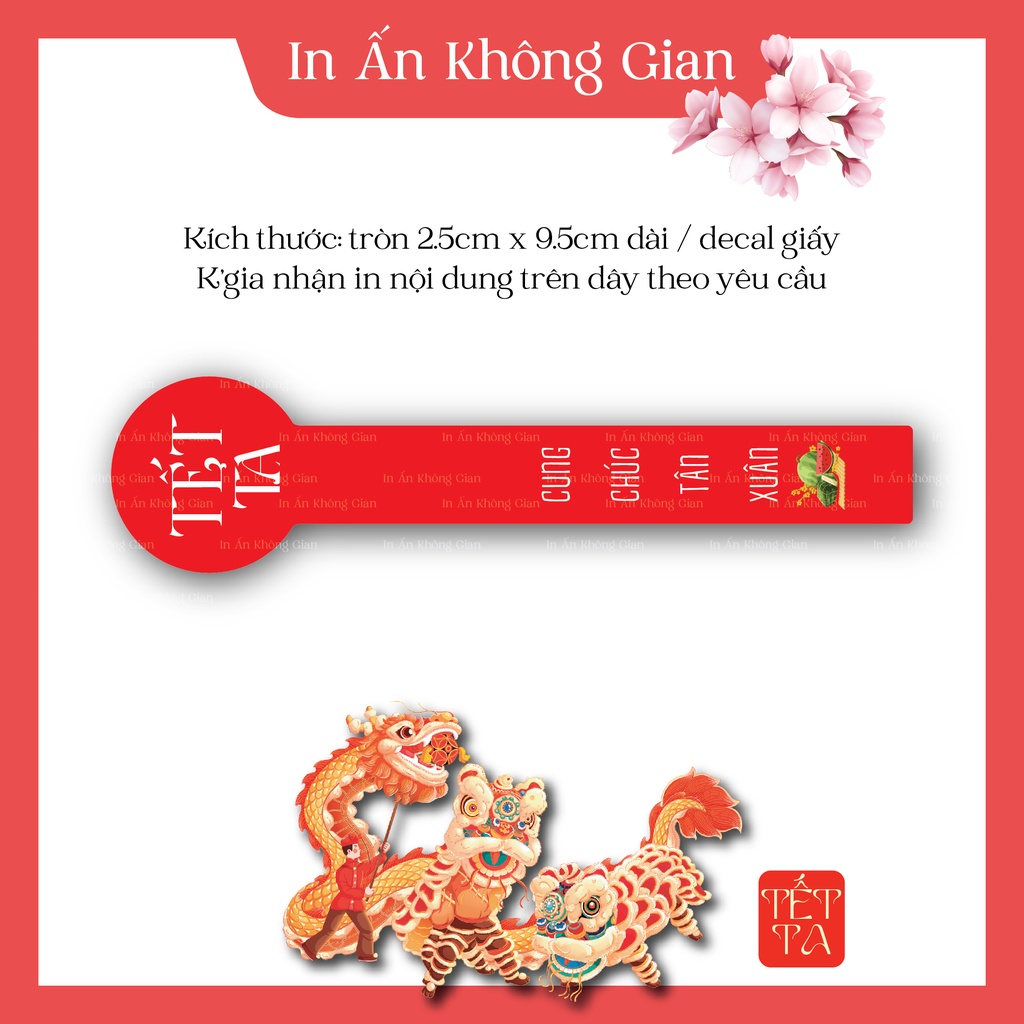 90 tem decal dán niêm phong hộp quà, hộp mứt tết chủ đề "Tết Ta - Cung Chúc Tân Xuân" by khonggianinan