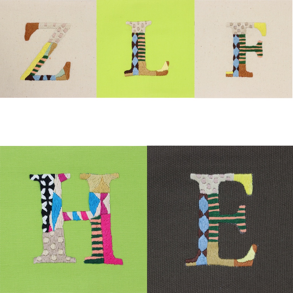 Ví Nữ Cầm Tay Thêu Họa Tiết Chữ Cái F L H Z E Phối Màu Cực Đẹp - Trúc Lâm Handmade