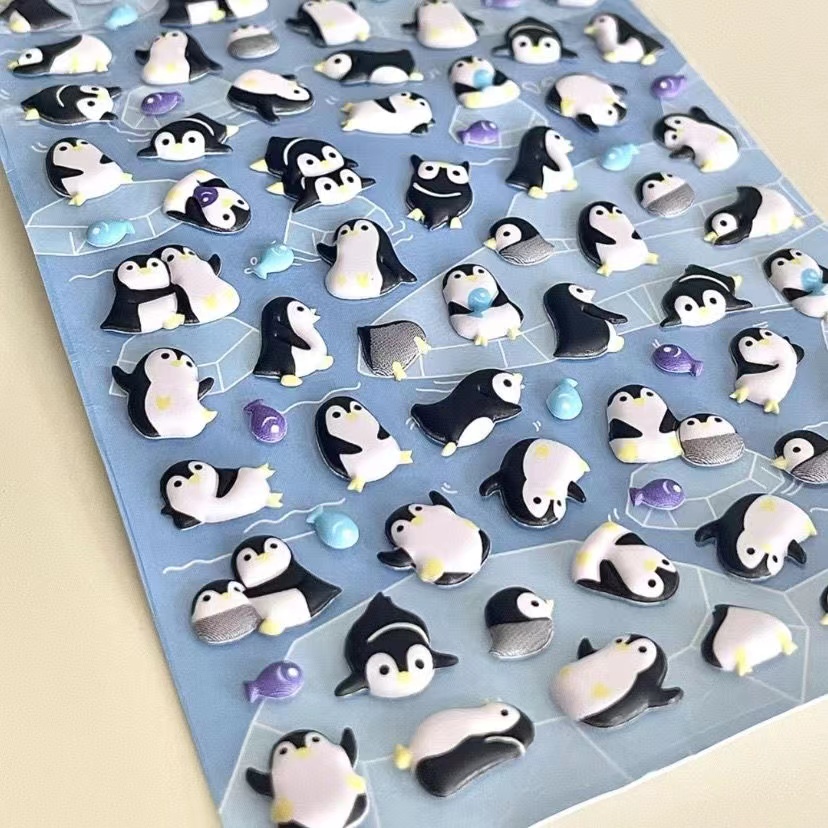 Sticker Dán Trang Trí Điện Thoại Hình Chim Cánh Cụt 3d