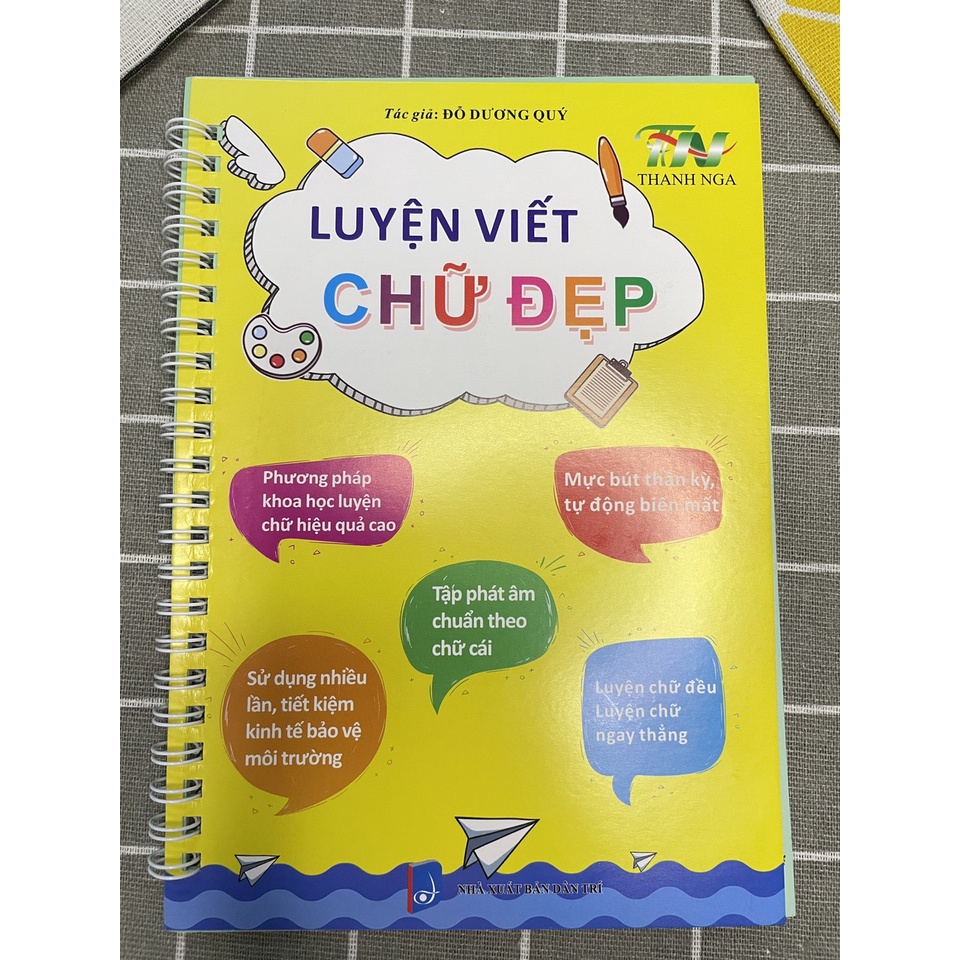Bộ sách 3 Quyển Luyện Viết Thần Kỳ Tự Xóa Chữ Đẹp - Số Đẹp - Nét Cơ Bản Phiên Bản Chuẩn Tiếng Việt – Thanh Nga