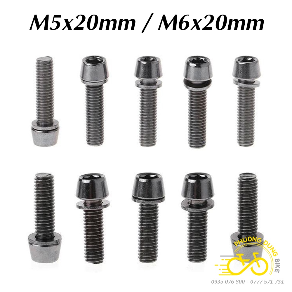 Ốc vít thép xe đạp M5x20mm / M6x20mm