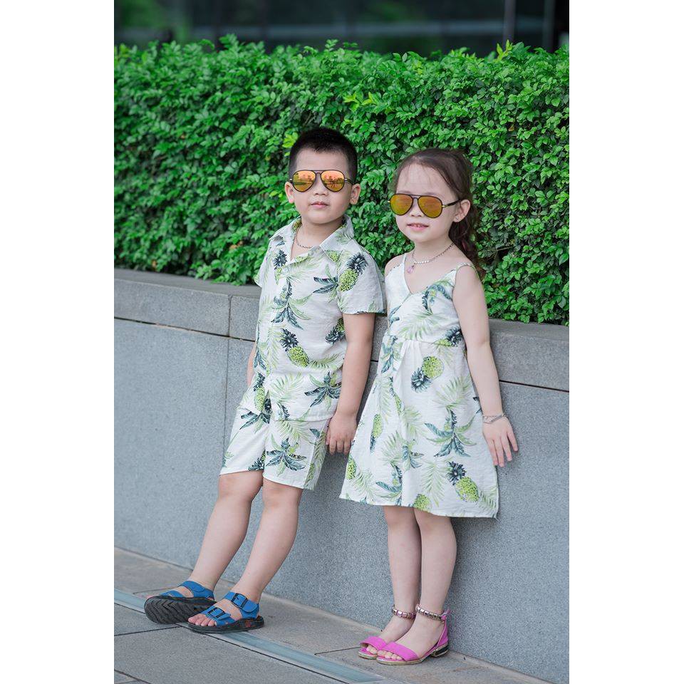 Set áo váy đi biển gia đình - chất đũi mềm mát siêu đẹp | BigBuy360 - bigbuy360.vn