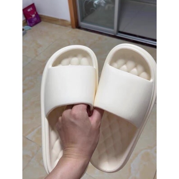 Dép quai ngang trơn Basic đế bánh mì phong cách Hàn Quốc kèm ảnh thật