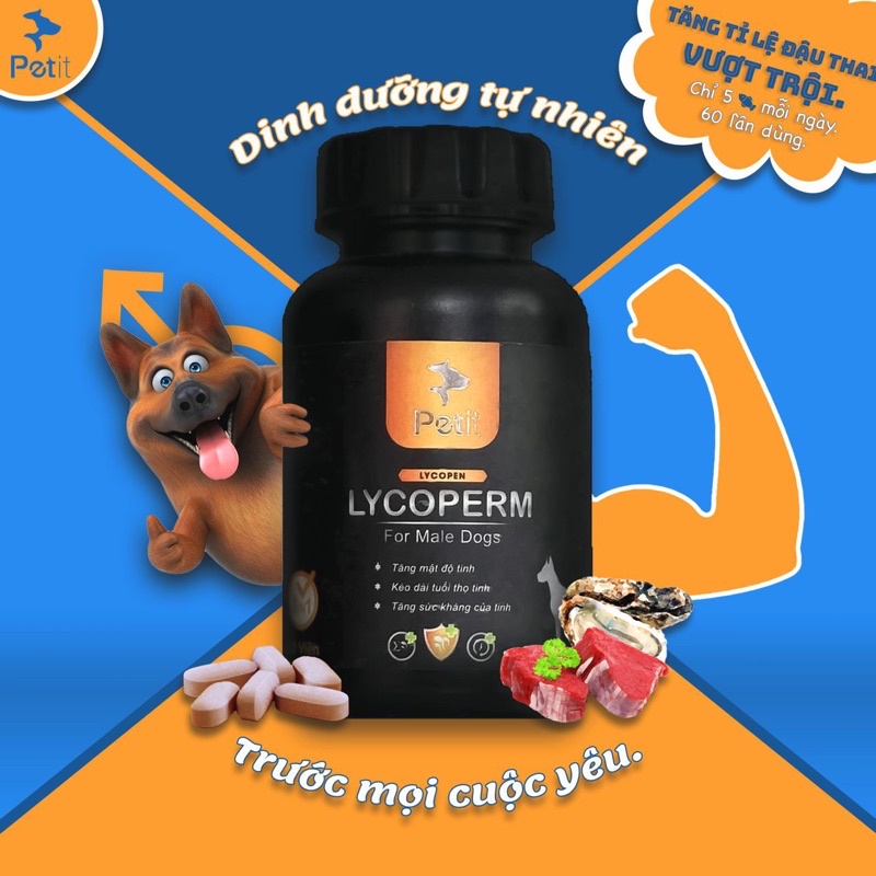 Thực Phẩm Dinh Dưỡng Dành Riêng Cho Giống Chó ĐỰC LYCOPERM Lọ 100Gram