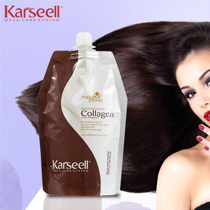 [Karseell chính hãng] Kem ủ tóc Karseell Collagen Maca siêu mượt phục hồi tóc 500ml (túi)+ Gội xả gói kèm 15mlx2