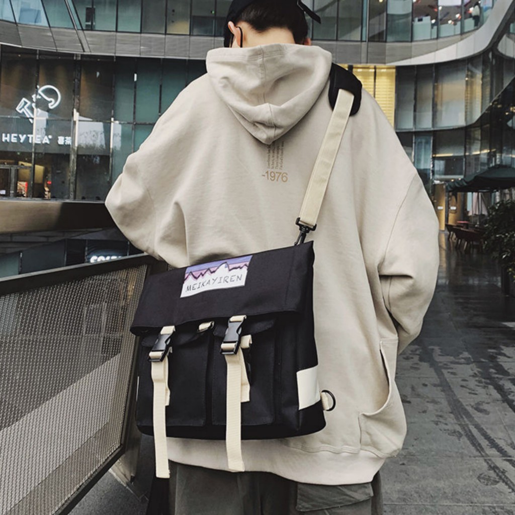 Túi Xách Đeo Chéo Balo Thời Trang 2in1 Cho Nam Nữ Size Lớn Đi Học Đi Làm Phong Cách Unisex Streetwear E'mer 7829X