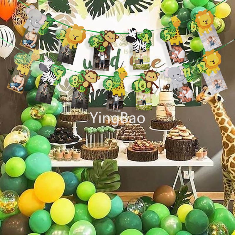 Dây Treo Trang Trí Sinh Nhật Hình Động Vật Hoạt Hình Cho Trẻ Em 1 Tuổi