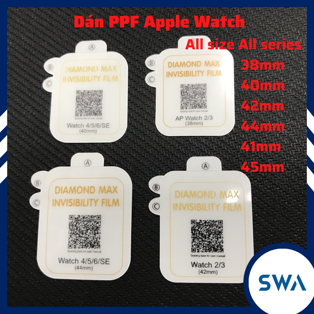 Dán màn hình dẻo PPF cho Apple Watch series 1 2 3 4 5 6 7 SE (mặt trước và mặt sau)