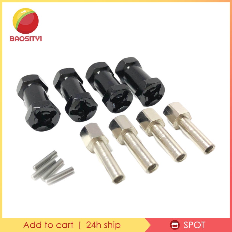 Bộ 4 Đầu Nối Dài Trục Bánh Xe Bằng Nhôm 15mm / 20mm Cho Axial Scx10 D90 Ax10 CC01 F350 RC