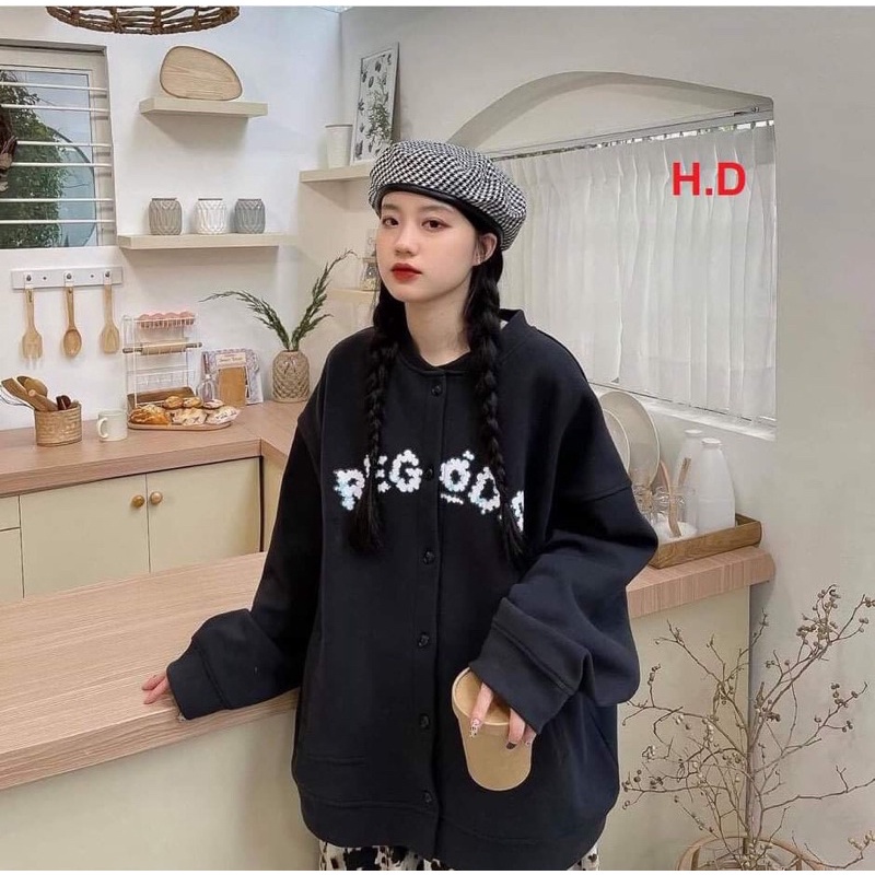 Áo cadigan khoác Unicoverchất nỉ bông có cúc dọc áoThời trang nữ thu đôngphong cách hàn quốc☘️form &lt;52kg☘️Unisex