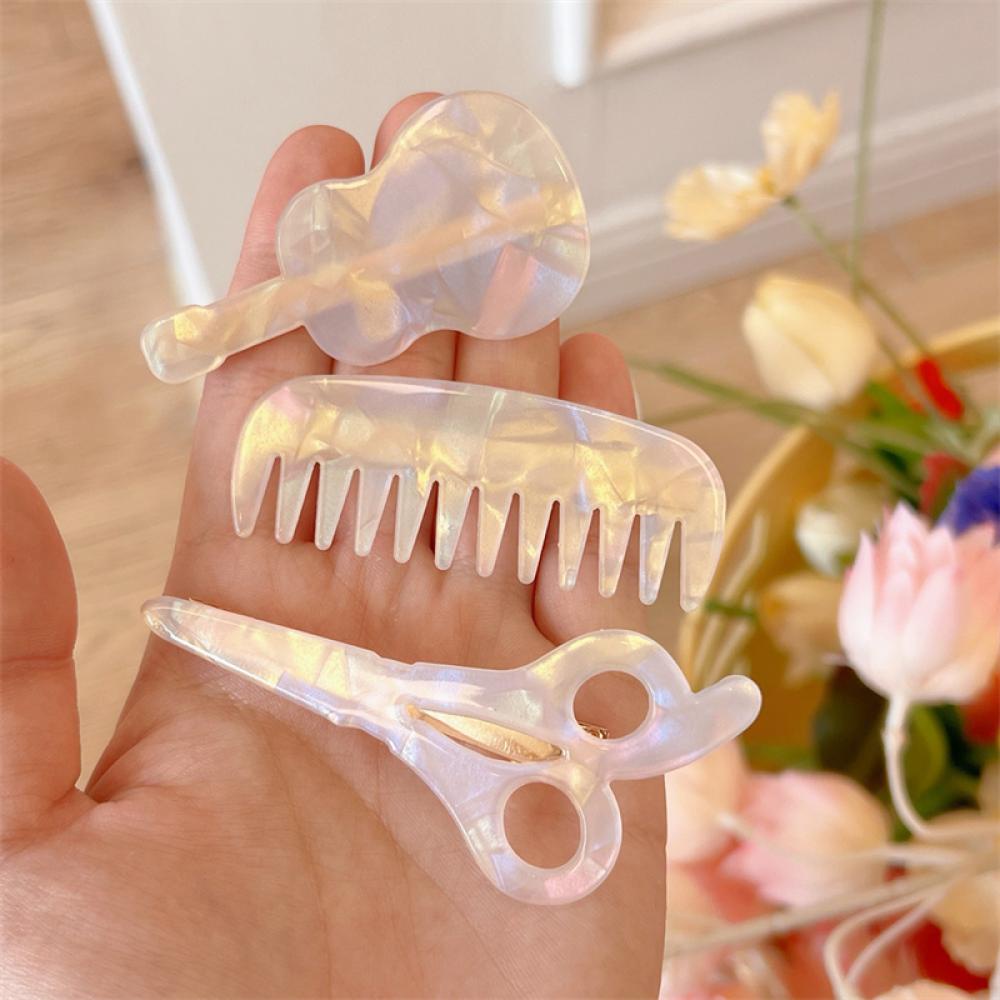 Kẹp Tóc Màu Laser Hình Đàn Guitar Đơn Giản F4N5