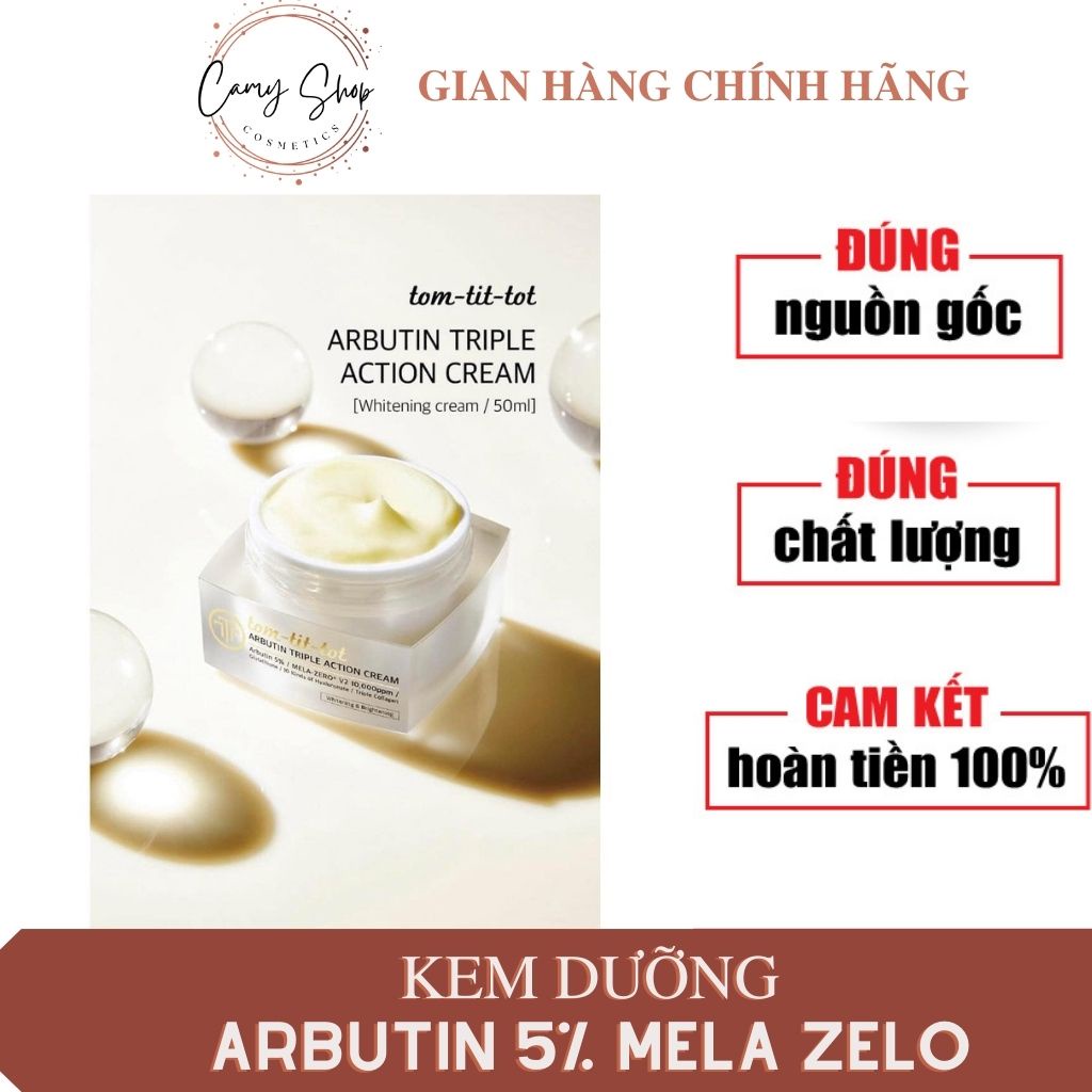 Kem dưỡng trắng da, loại nám tàn nhang ARBUTIN 5% mela zelo, ARBUTIN TRIPLE ACTION CREAM