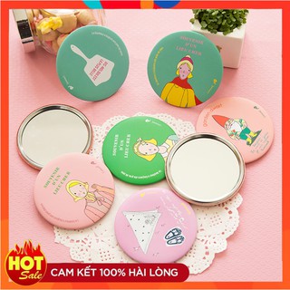 Gương trang điểm mini cầm tay, bỏ túi phong cách Hàn Quốc dễ thương, tiện lợi ( giao mẫu ngẫu nhiên)