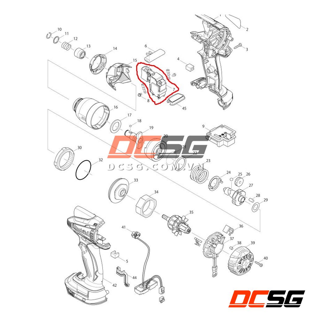 Công tắc TD134/ DTD134/ DTD146 Makita 650722-8 | DCSG