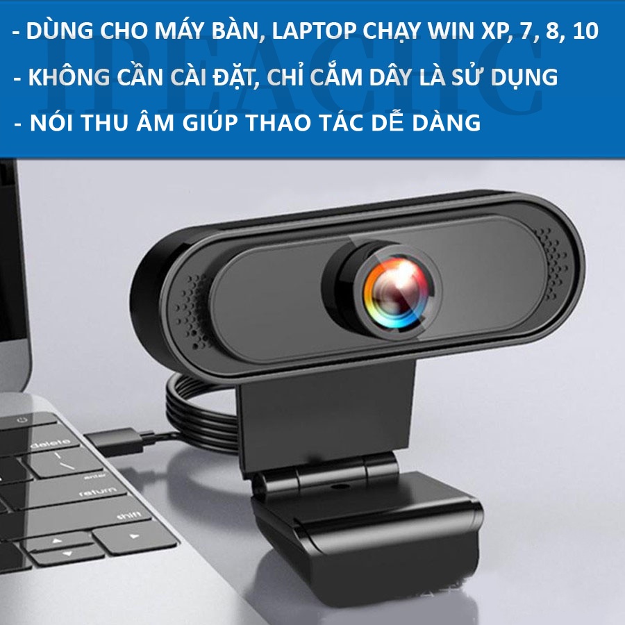 Webcam máy tính có mic full hd 1080p full box siêu nét dùng cho pc laptop- Webcam chuyên dụng để học zoom, quay webcam