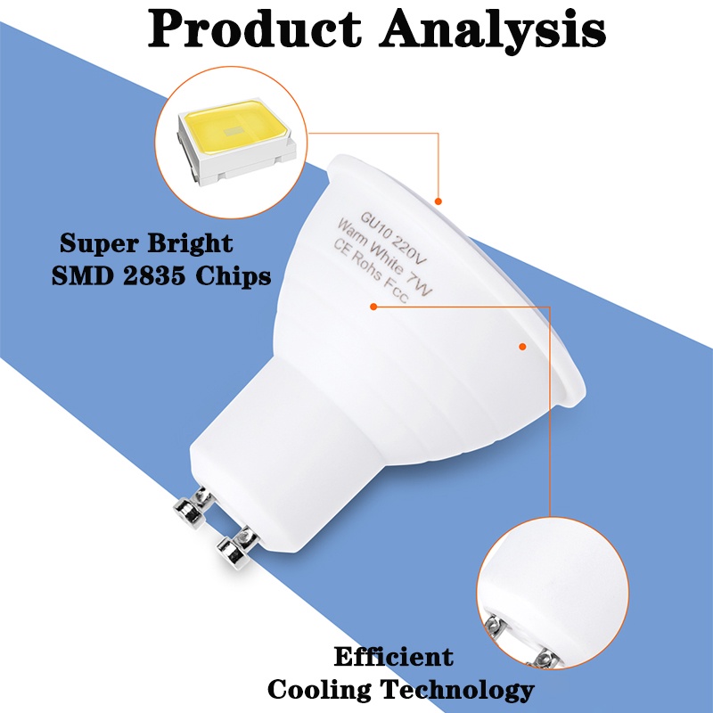 Bóng Đèn led COB E27 E14 GU10 MR16 6W 220V 230V 240V Siêu Sáng Chất Lượng Cao