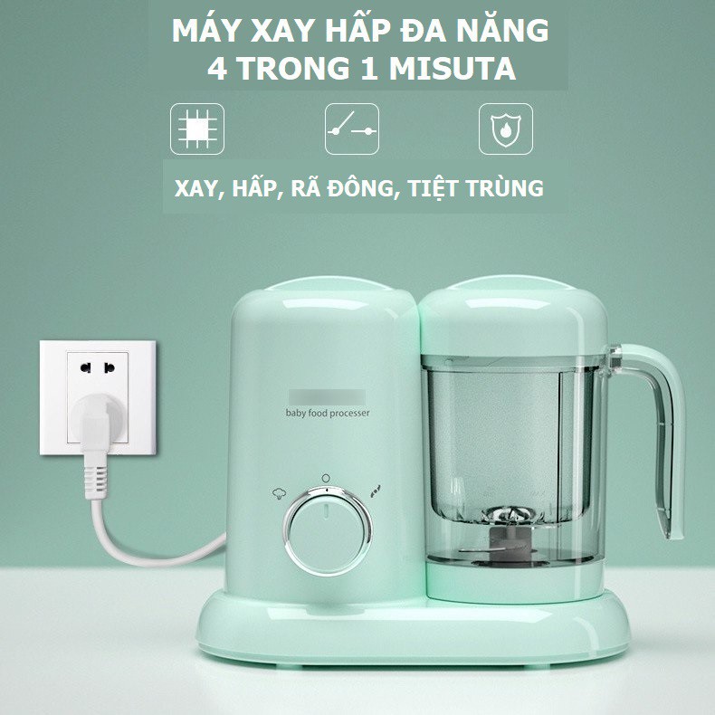 Máy Xay Hấp 4 chức Năng Misuta Nhật Bản Giúp Mẹ Dễ đang chế biến đồ ăn dặm cho bé