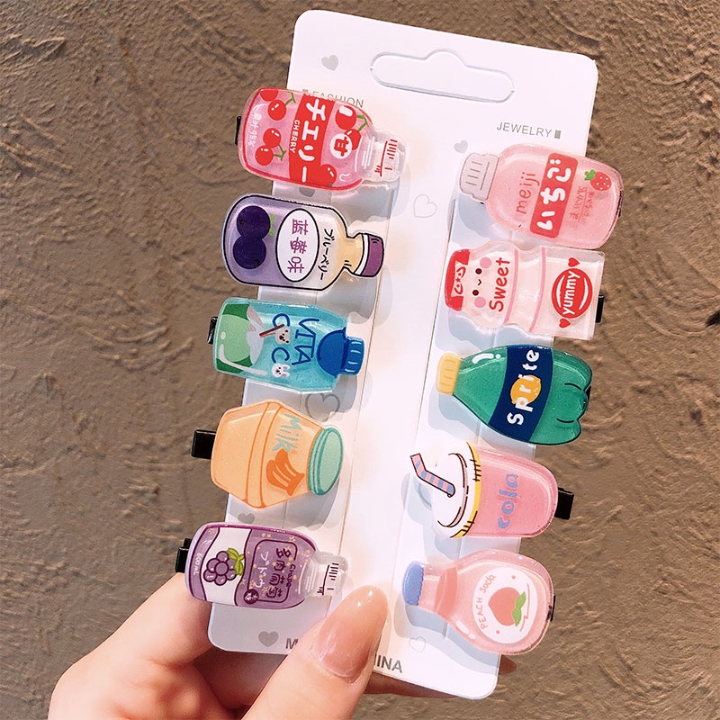 Set 2021 kẹp tóc họa tiết hoạt hình dễ thương cho nữ
