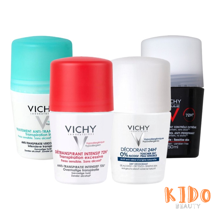 Lăn khử mùi VICHY Deodorant Anti-Transpirant khử mùi 24h Vichy 50ml Lăn nách khử mùi hôi